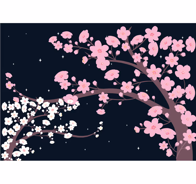 Fototapet blomster kirsebærgrenene - TenStickers