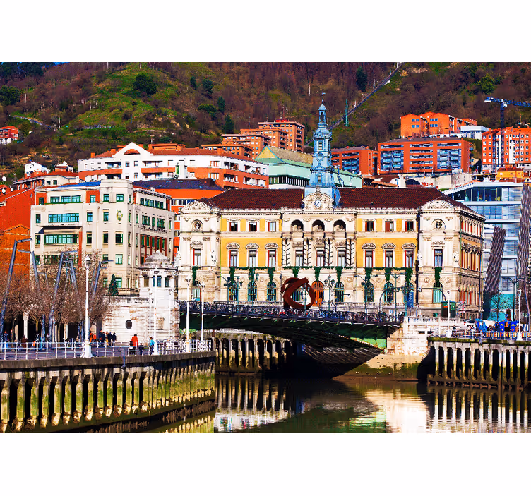 Madrid fototapet med historisk bilbao arkitektur - TenStickers