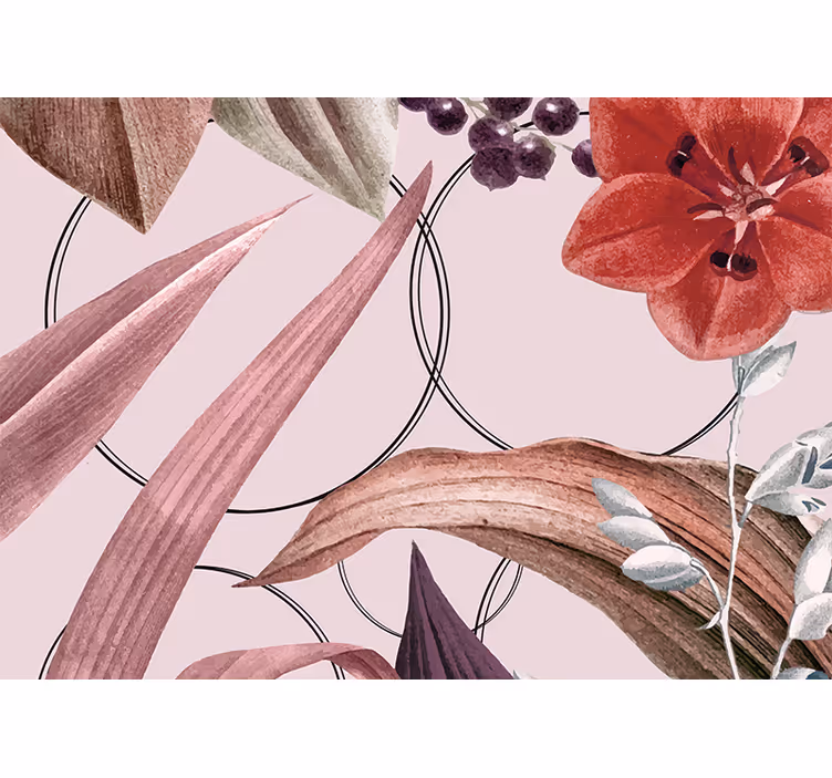 Fototapet blomster blomster mønster design - TenStickers