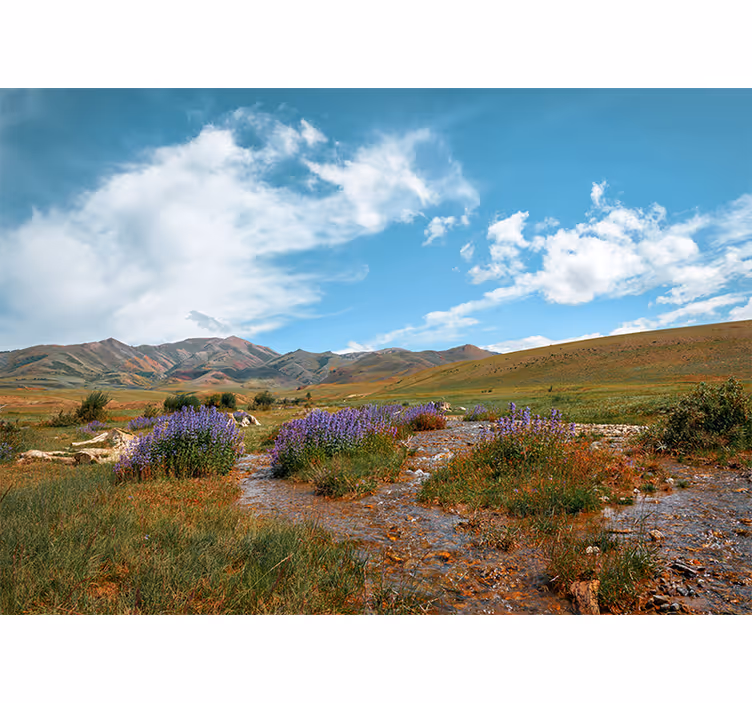 Natur fototapet stort bjerglandskab - TenStickers