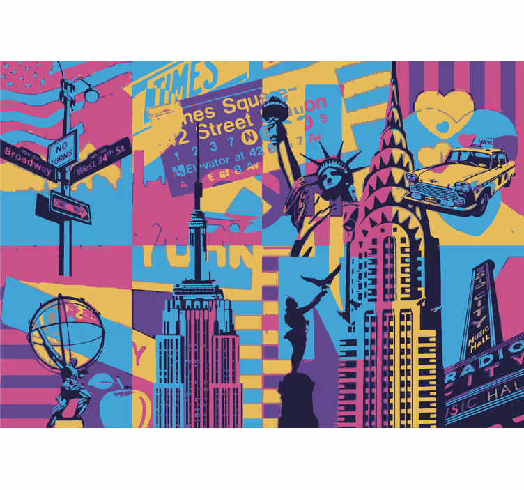 Pop art maleri new york urban kunst fototapet - TenStickers