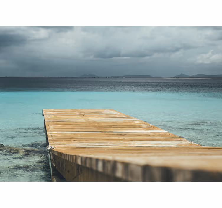 Natur fototapet rolig strandbrygge - TenStickers