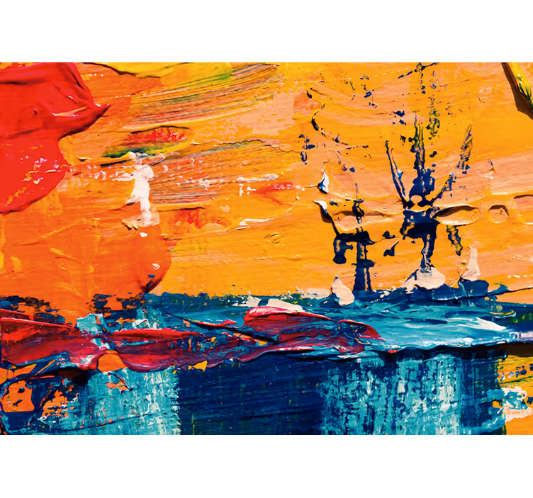 Orange abstrakt maleri urban kunst fototapet - TenStickers