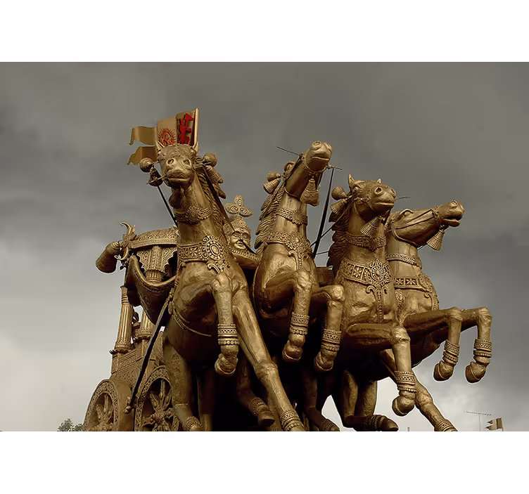 Fototapet køretøj historiske vognheste - TenStickers