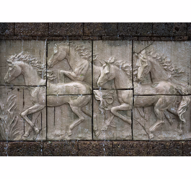 Fototapet dyr galloperende heste relief - TenStickers