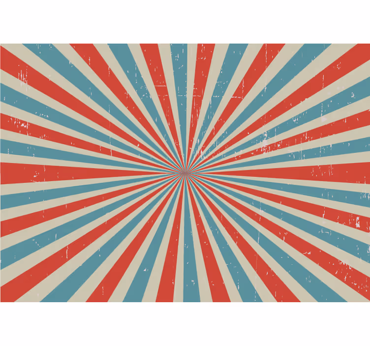 Blå og rød retro forvask vintage fototapet - TenStickers