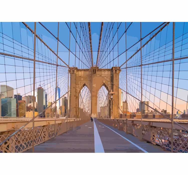 Fototapet af byer brooklyn bridge udsigtspunkt - TenStickers