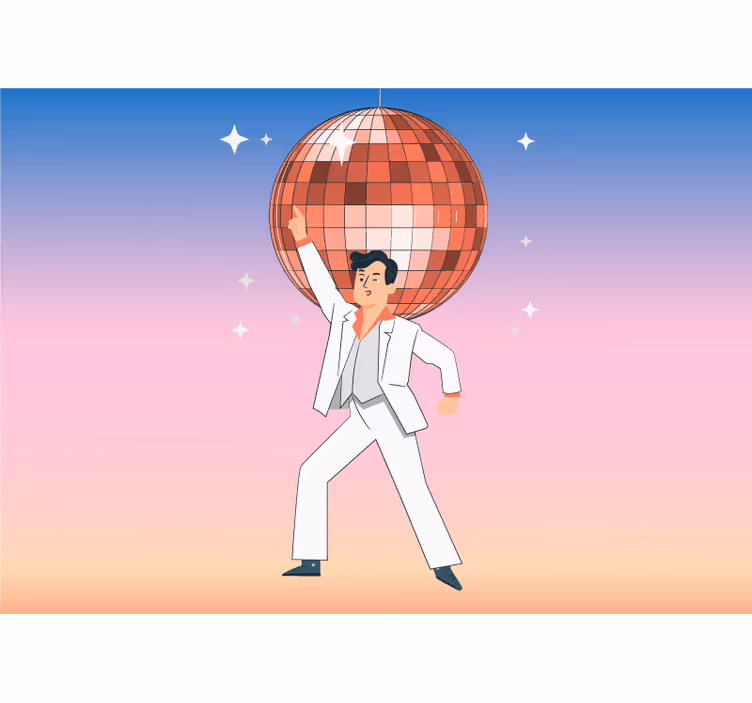 Fototapet musik dansemand disko - TenStickers