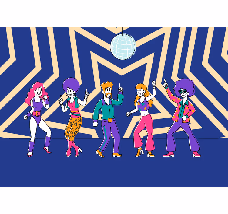 Fototapet musik retro dansefest - TenStickers