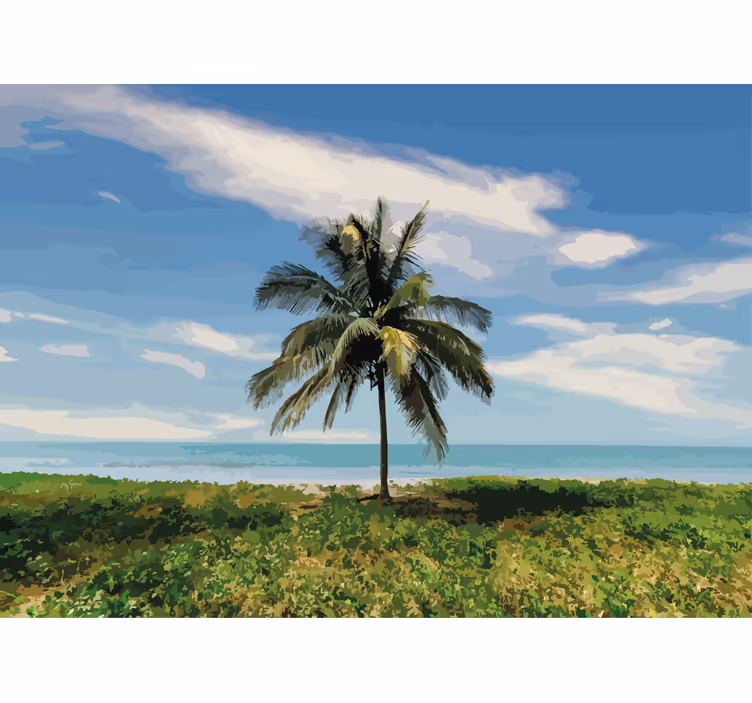 Natur fototapet palmelandskab - TenStickers