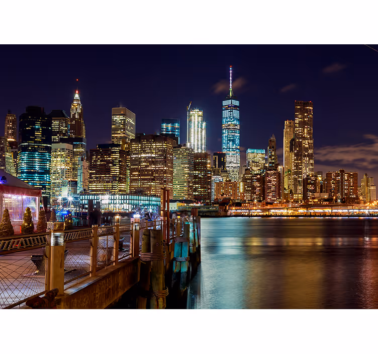 New york fototapet urban natthorisont - TenStickers