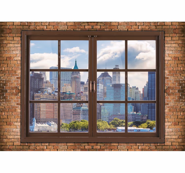 Gennemsigtigt vindue new york fototapet - TenStickers