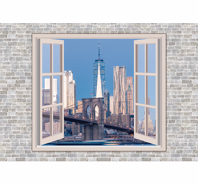 Manhattans udsigter ren himmel New York fototapet - TenStickers