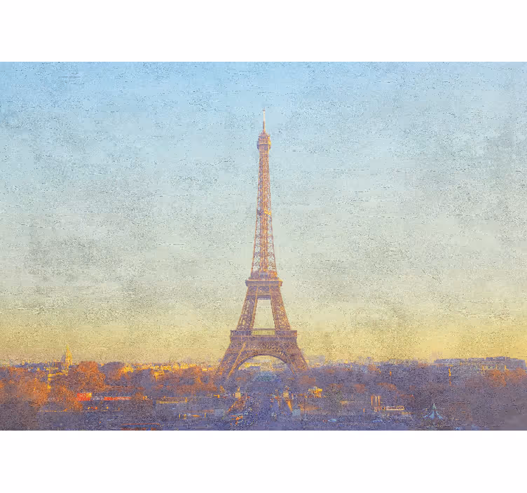 Paris fototapet eiffeltårnet i skumringstimen - TenStickers