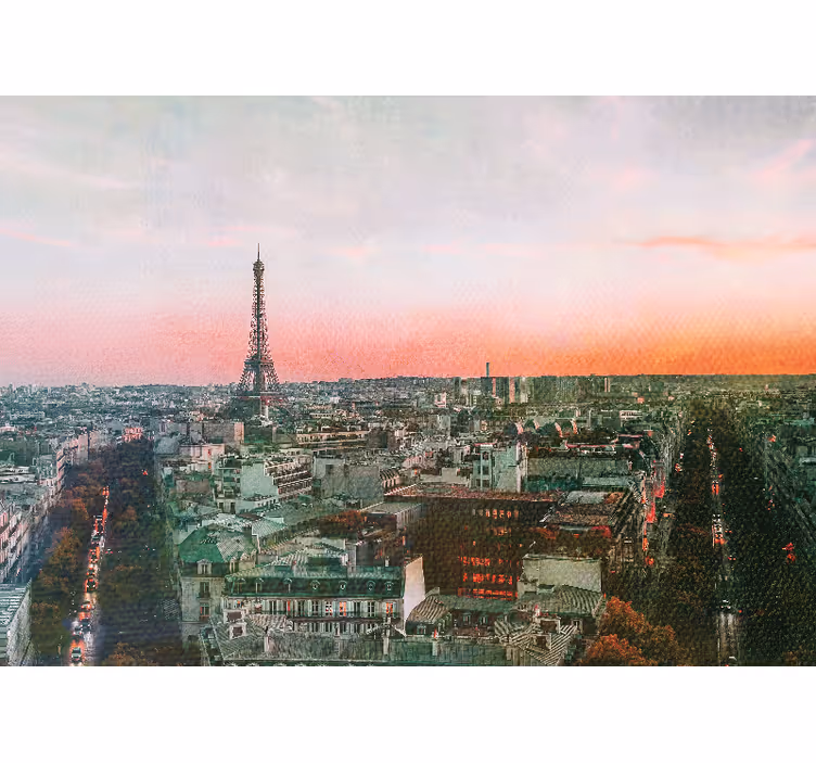 Paris fototapet eiffeltårnet solnedgang - TenStickers