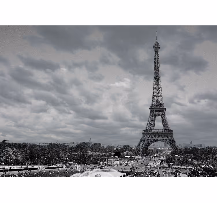 Paris fototapet med udsigt til eiffeltårnet - TenStickers