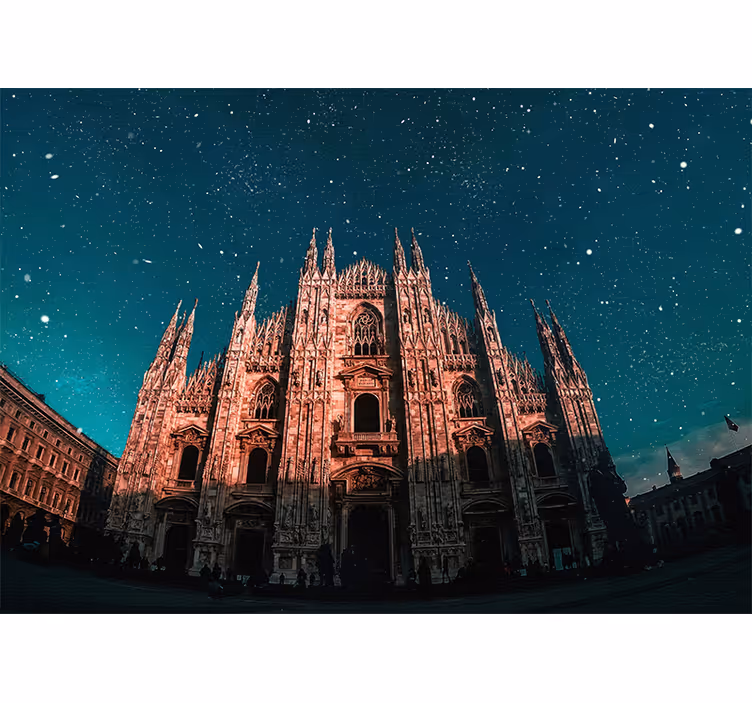 Madrid fototapet nattescene fra milano - TenStickers