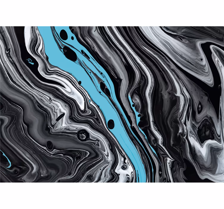 Fototapet abstrakt sort og aqua flow - TenStickers