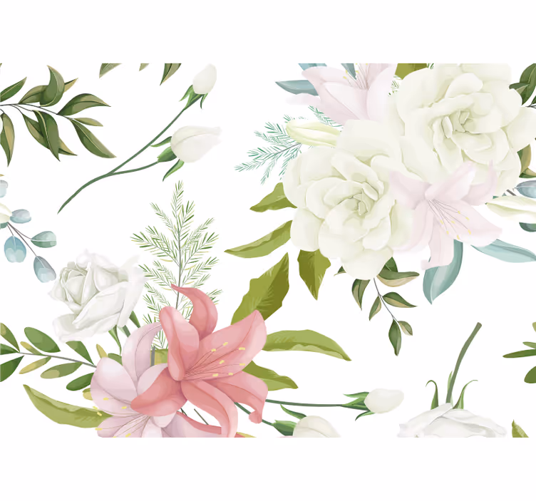 Fototapet blomster yndefuld blomstersammensætning - TenStickers
