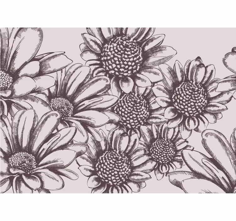 Fototapet blomster tusindfryd mønster - TenStickers