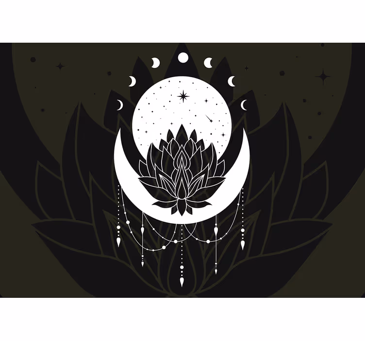 Fototapet mandala lotus måne design - TenStickers