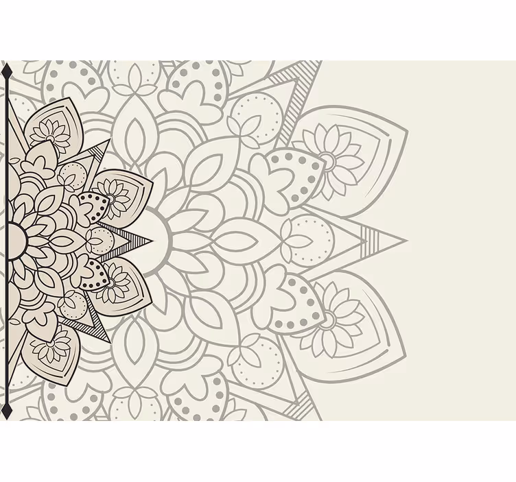 Blomstermotiv originalt mønster mandala fototapet - TenStickers