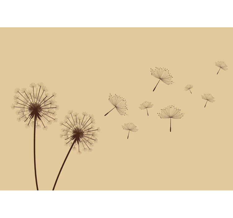 Fototapet blomster mælkebøttefrø svævende - TenStickers