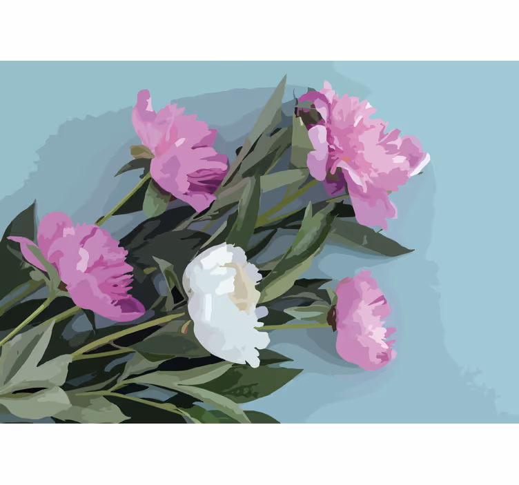 Fototapet blomster pæonblomster arrangement - TenStickers