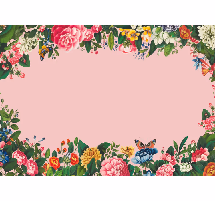 Elegant pink blomsterdesign fototapet blomster - TenStickers