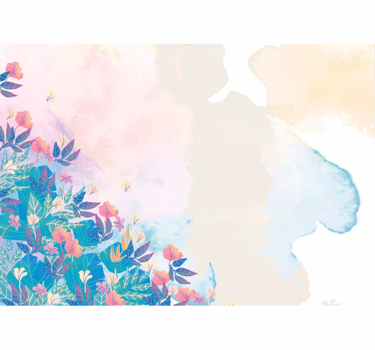 Levende blomstersprøjt fototapet abstrakt - TenStickers