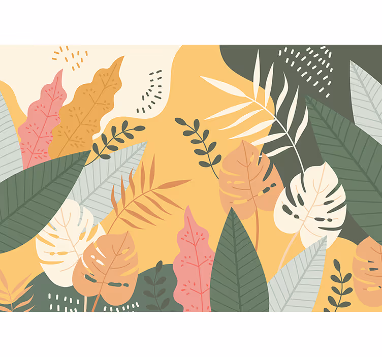 Tapet natur frodige bladmønstre - TenStickers