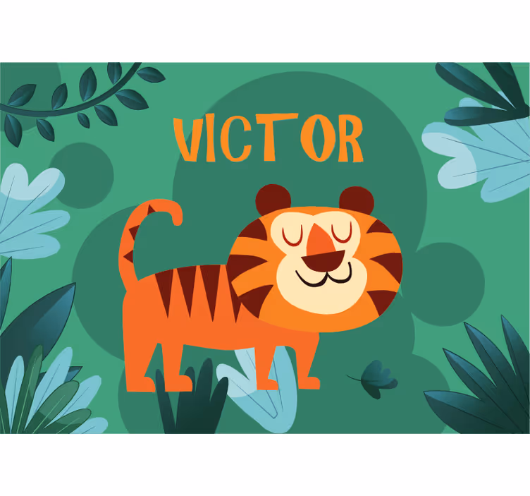 Personlig fototapet venlig tiger karakter - TenStickers