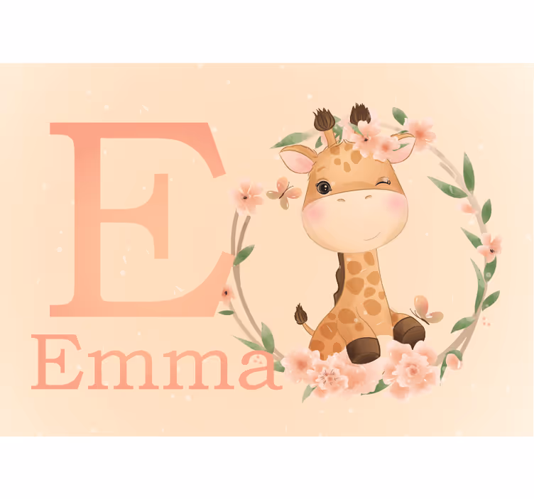 Fototapet til børneværelse med sødt giraffedesign - TenStickers