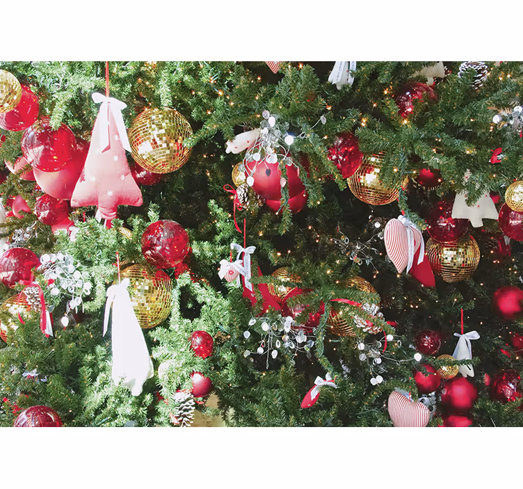 Fototapet jul med festlige julepynt - TenStickers