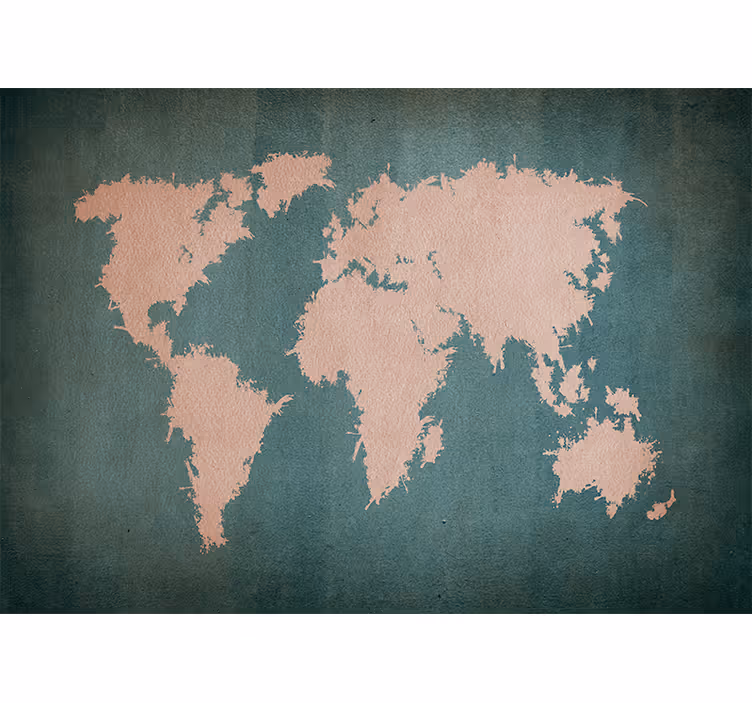 Fototapet verdenskort globalt kontur - TenStickers