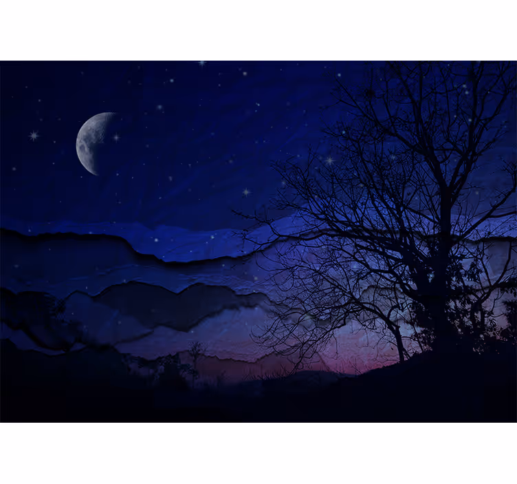 Fototapet himmel måneskinsnat himmel - TenStickers