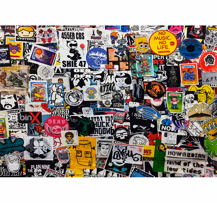 Graffiti fototapet farverig klistermærke collage - TenStickers
