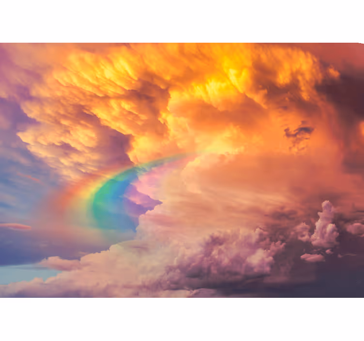 Fototapet himmel majestætisk skydække regnbue - TenStickers