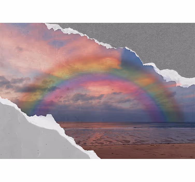 Pulserende regnbuebue fototapet himmel - TenStickers