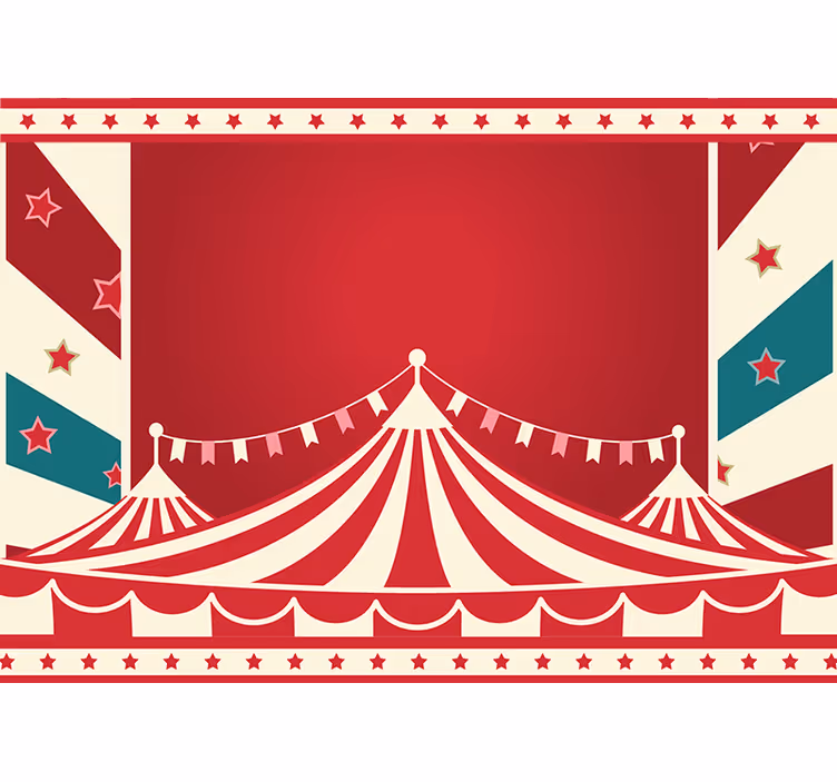 Fantasy cirkus banner røde børn fototapeter - TenStickers