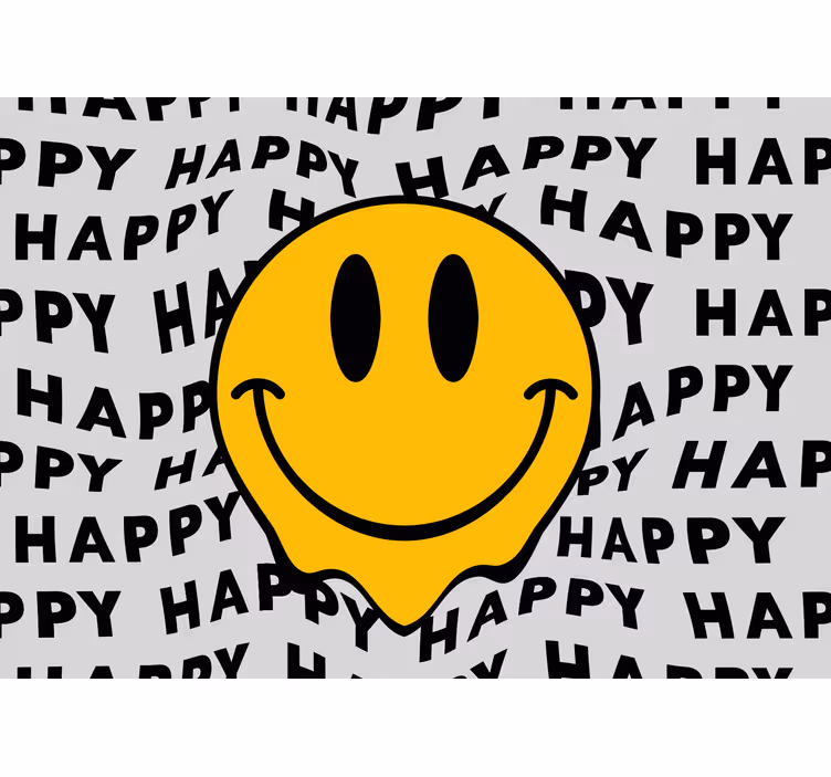 Citat fototapet med smiley ansigt besked - TenStickers