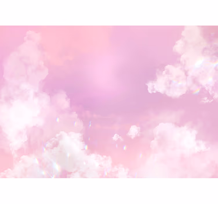 Hvide skyer pink himmel teenage fototapeter - TenStickers