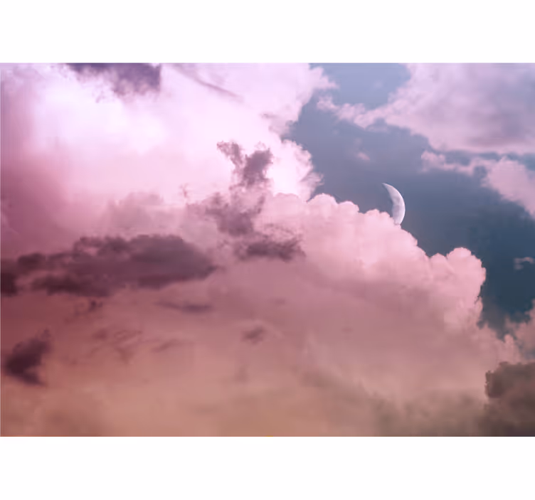 Fototapet himmel sky med måneskin og skyer - TenStickers