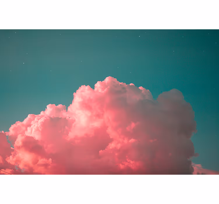 Drømmende lyserøde skyer fototapet himmel - TenStickers