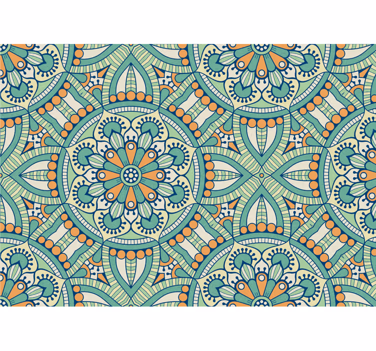 Fototapet marmor med indviklet blomsterdesign - TenStickers