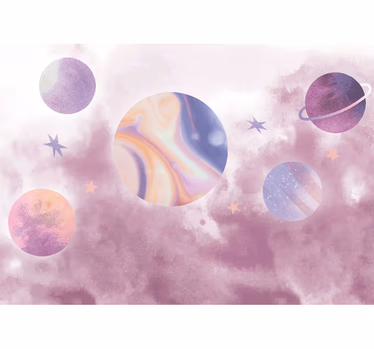 Rummet fototapet himmelsk planetdesign - TenStickers