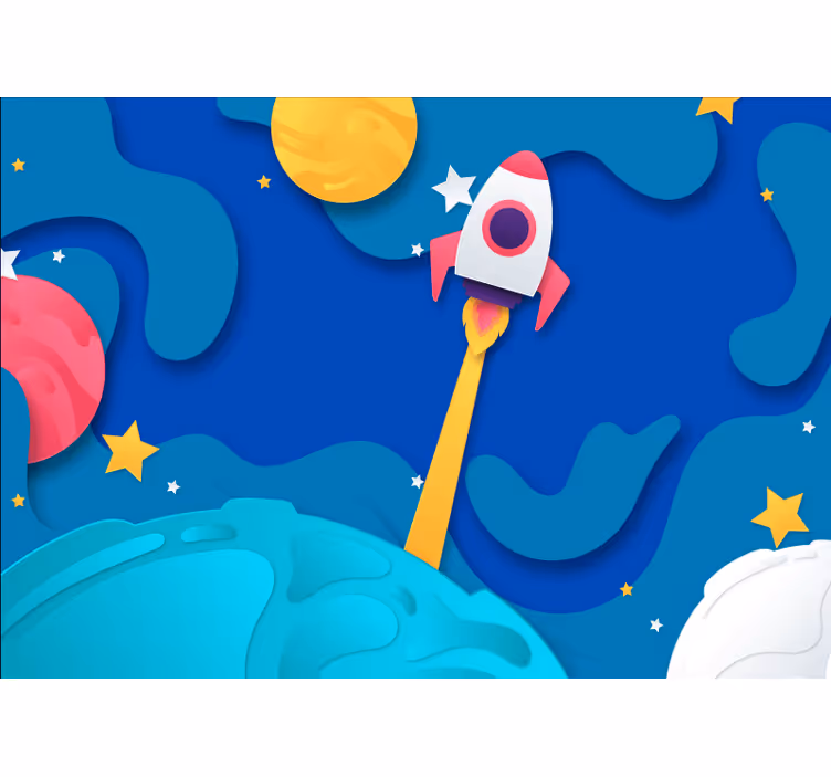 Fantasi fototapet raketlaunched eventyr - TenStickers