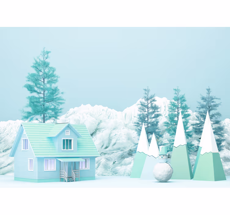 Vinterlandskabsscene natur fototapet - TenStickers