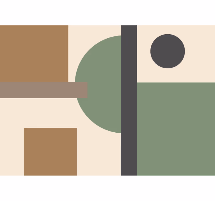 Naturlige farver geometriske kunst fototapeter - TenStickers