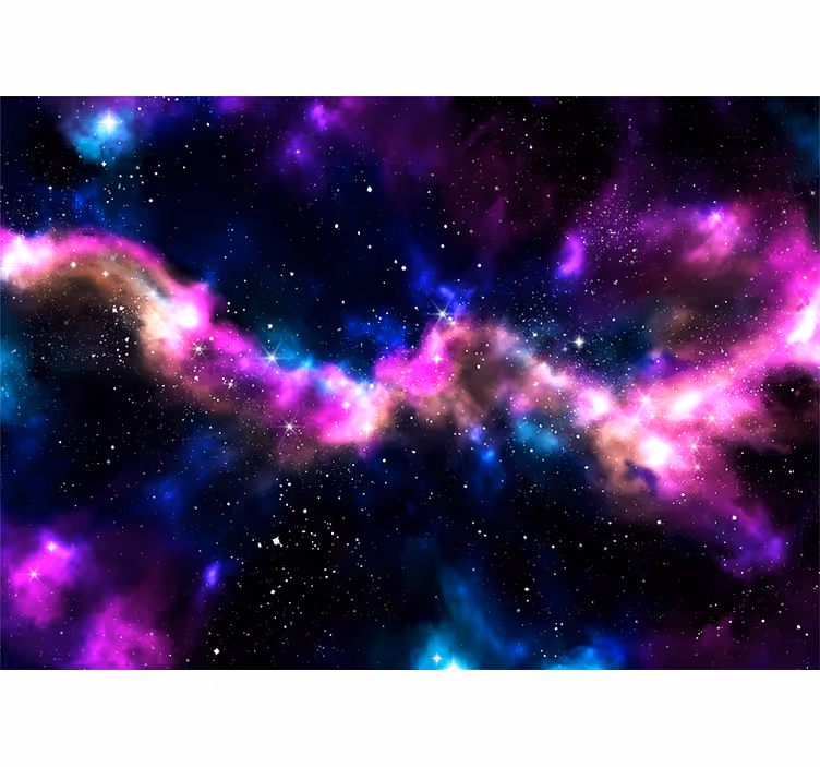 Pink og blå univers space fototapet - TenStickers